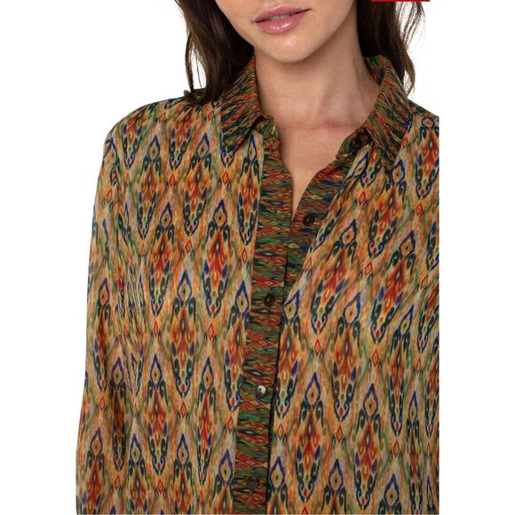 NWT LIVERPOOL Los Angeles Shirt Size XL Multicolor Button Up Long Sleeve Ikat - Picture 16 of 16